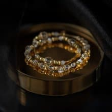 冬夜密語 I 白水晶珍珠白月光雙圈手鍊 C1678