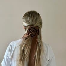 Long Silk Skinny Scarf, Hair Scarf for Ponytail, Silk Hair Scarf for Women