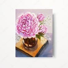 牡丹粉花原花艺术原画