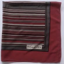 Vintage Yves Saint Laurent Stripes Silk Scarf, 30 x 31 inches, 100% Silk Scarf