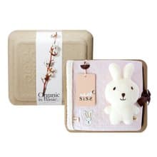 【SISSO有機棉】蜜桃甜心兔二重織萬用毯布偶禮盒