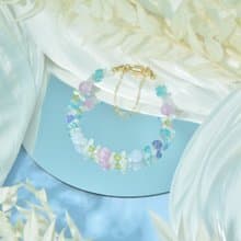 莫內的花園 - 紫鋰輝 藍紋瑪瑙 丹泉石 月光石 天然石手鍊