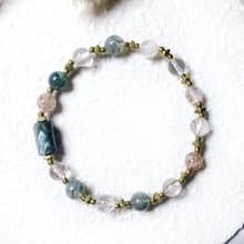 VIIART。 萬物生長。綠龍晶黑金超七黃銅手環