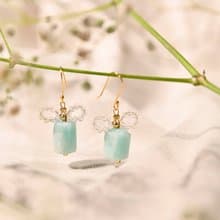 禮物純銀耳環 / 天河石  白水晶 /  JIEGEM 姊的珠寶