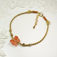 手鍊 紅瑪瑙 蝴蝶 包金 注金 蠟線 編織 手工 手作 手繩