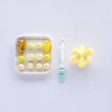 DIY 黃色消波塊固齒器+奶嘴鏈+直升機+貝殼 (需自行串珠)