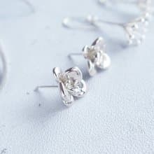 森林系 925純銀 厚感多肉 玫瑰 耳環