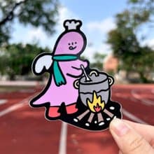 恐龍煮粥 | 防水防撞貼紙、行李箱貼紙 | 原創插畫