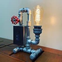 【送禮首選】手作USB充電鎢絲燈 工業風水管燈【機器人】