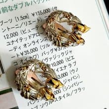 vintage jewelry  典雅精緻銀色花環 夾式耳環