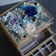【多款】永生花銅邊飾品盒 珠寶盒 玻璃花房  日本 厄瓜多進口