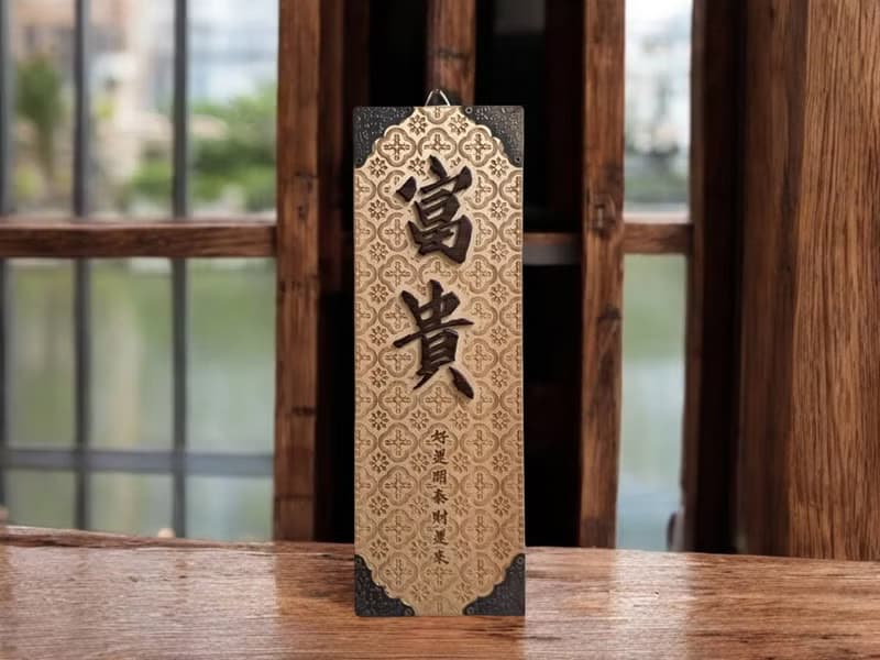 富貴 // 海棠雕花長方掛飾 // 安心出貨