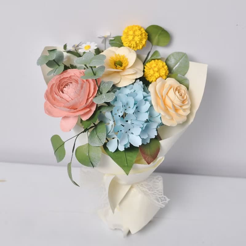 Youthful Blossom - Paper Flowers Bunch In Craft Box