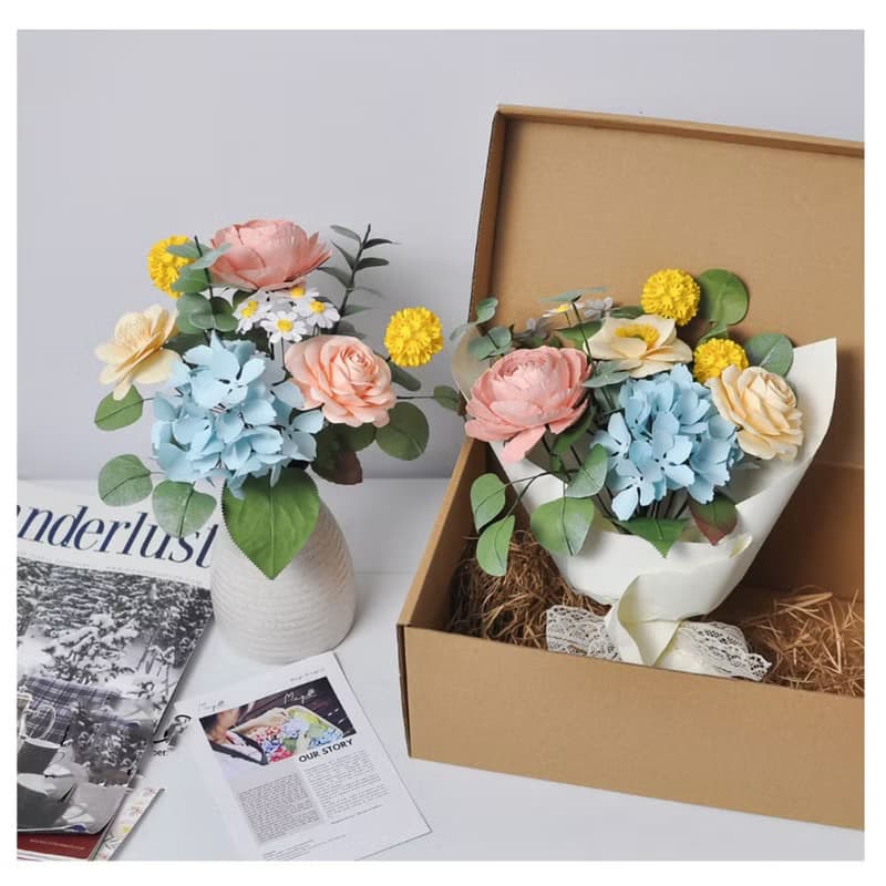Youthful Blossom - Paper Flowers Bunch In Craft Box