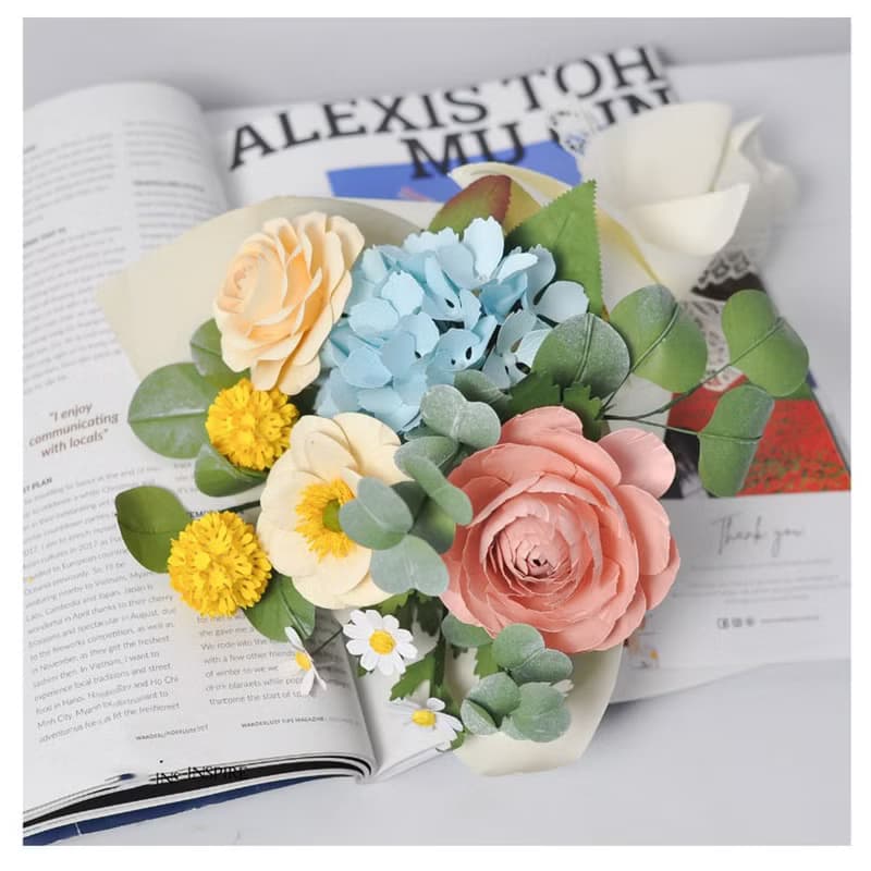 Youthful Blossom - Paper Flowers Bunch In Craft Box