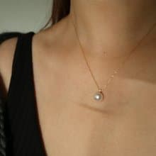 日本直送 akoya珍珠鑽石吊墜項鍊 18K白金 18K黃金 40cm 45cm