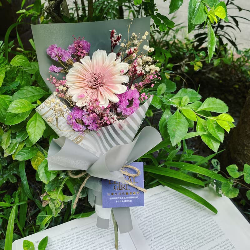 【乾燥花/永生花】花束|擴香非洲太陽花—選你所愛的將來(記憶粉)