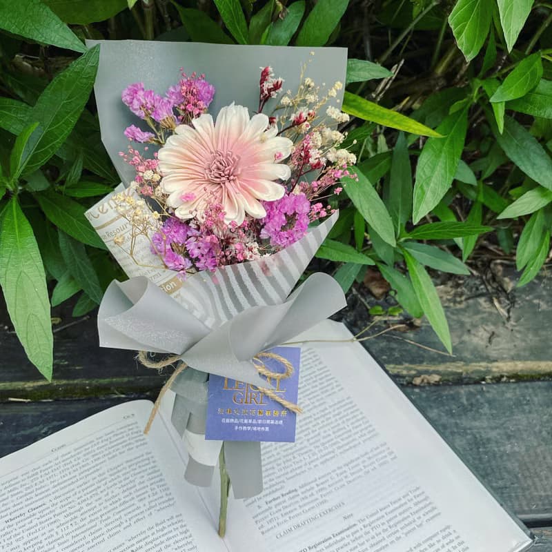 【乾燥花/永生花】花束|擴香非洲太陽花—選你所愛的將來(記憶粉)