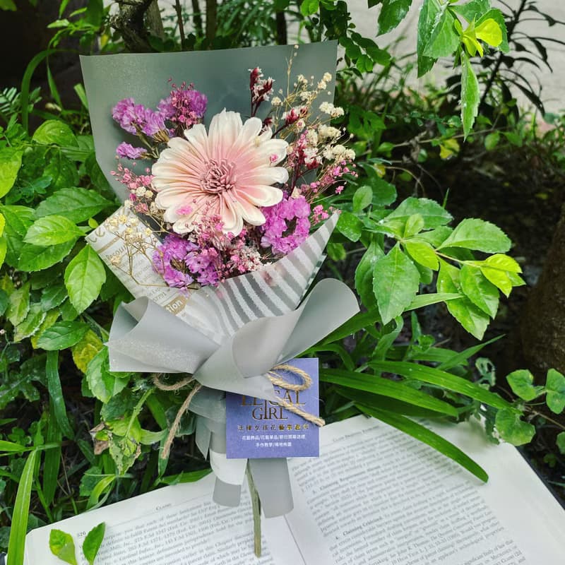 【乾燥花/永生花】花束|擴香非洲太陽花—選你所愛的將來(記憶粉)