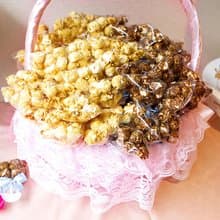 幸福鏟子 爆米花 (焦糖+巧克力各半)X100份+大提籃X1個 二進禮