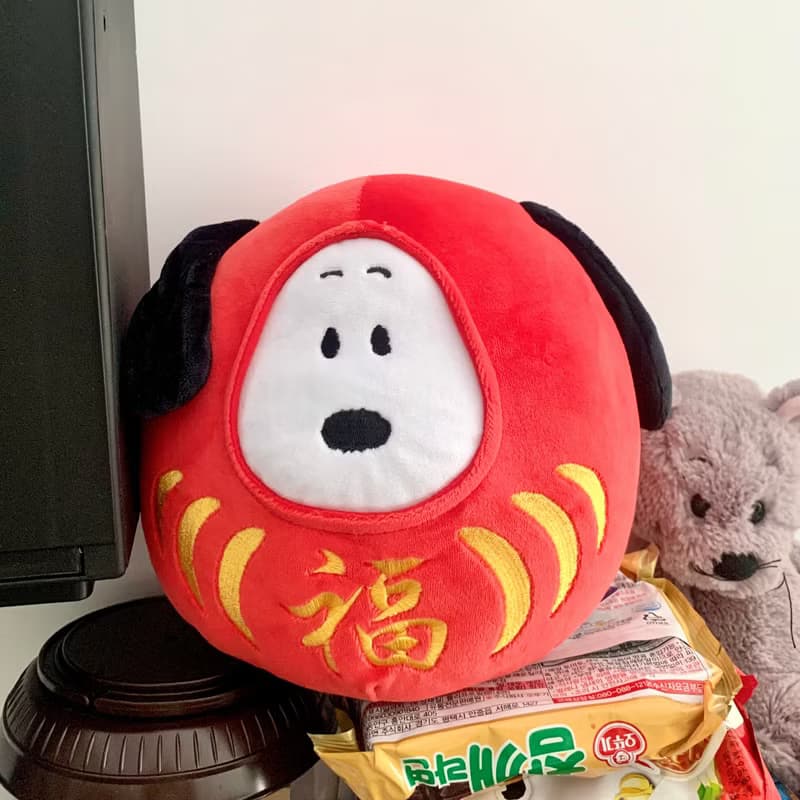 史努比福娃 snoopy 玩偶 擺設 祈福娃娃 幸福刺繡