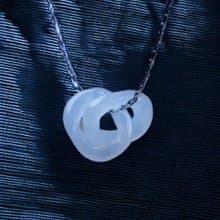 【永恆同心】冰種翡翠環環相扣項鍊 | 天然緬甸玉A貨翡翠 | 送禮