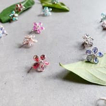 YLANG【采花 】一體成型貼耳款Swarovski/藝術銅線(無痛耳夾/鋼針