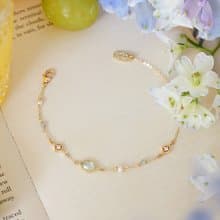 友情 x 托帕石 珍珠 磷灰石【公主的假日野餐。CINDERELLA】手鍊