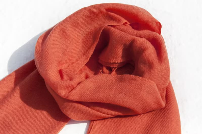 喀什米爾Cashmere/羊絨圍巾/純羊毛圍巾披巾/戒指絨披肩-橘子蛋糕