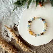 小清新黃兔毛貔貅彈性手鍊