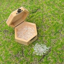 頂級AAA透亮大顆粒白水晶消磁石x天然NG微瑕小實木盒套組