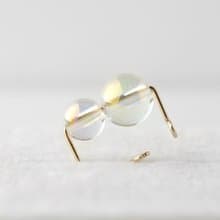 シャボン玉, イヤーカフ, 14kgf, 単品, 水晶, ゴールドカラー, 生日禮物, 結婚禮物, 日本製, contemporary jewelry