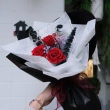 永生玫瑰花束 情人節 紅玫瑰