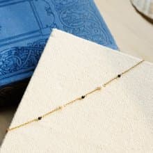 14K包金寶石手鍊-黑尖晶