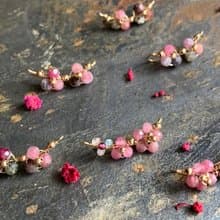 【母親節禮物】櫻花灑下那一刻 天然粉紅碧璽14KGF無痛耳夾-耳針