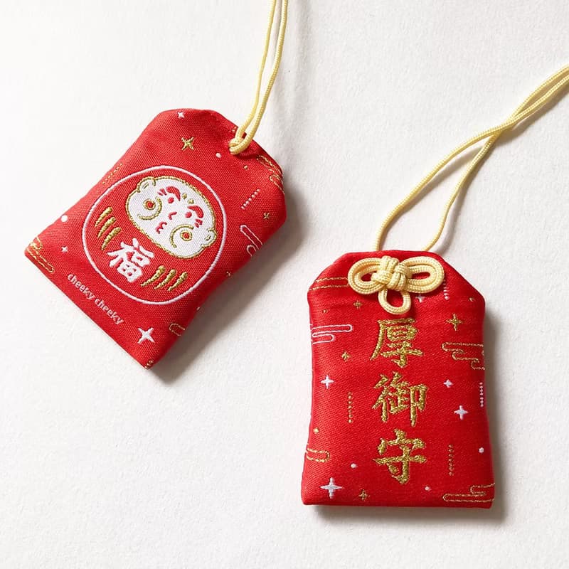 cheeky cheeky 厚面子 達摩 招財貓 御守 中指 招財  刺繡 新年
