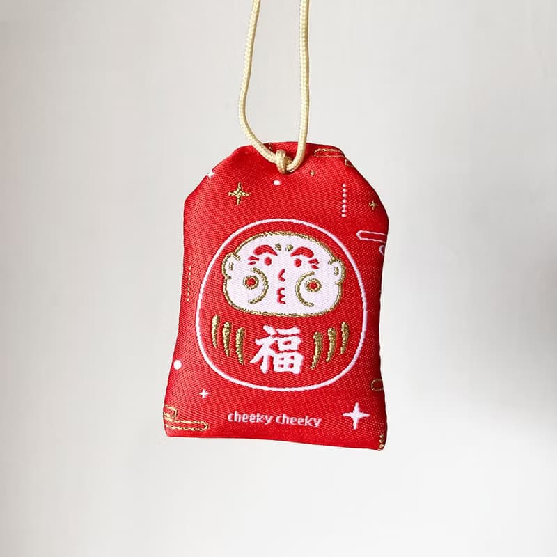 cheeky cheeky 厚面子 達摩 招財貓 御守 中指 招財  刺繡 新年
