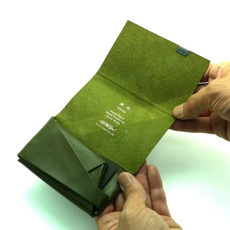 日本手工-所作Shosa 植鞣牛皮 零錢包 - 簡約基本款/綠