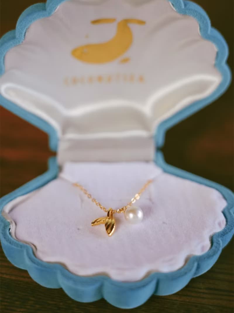 美人魚 海翼珍珠魚尾 純銀項鍊 手工 珍珠 輕珠寶 鎖骨鏈