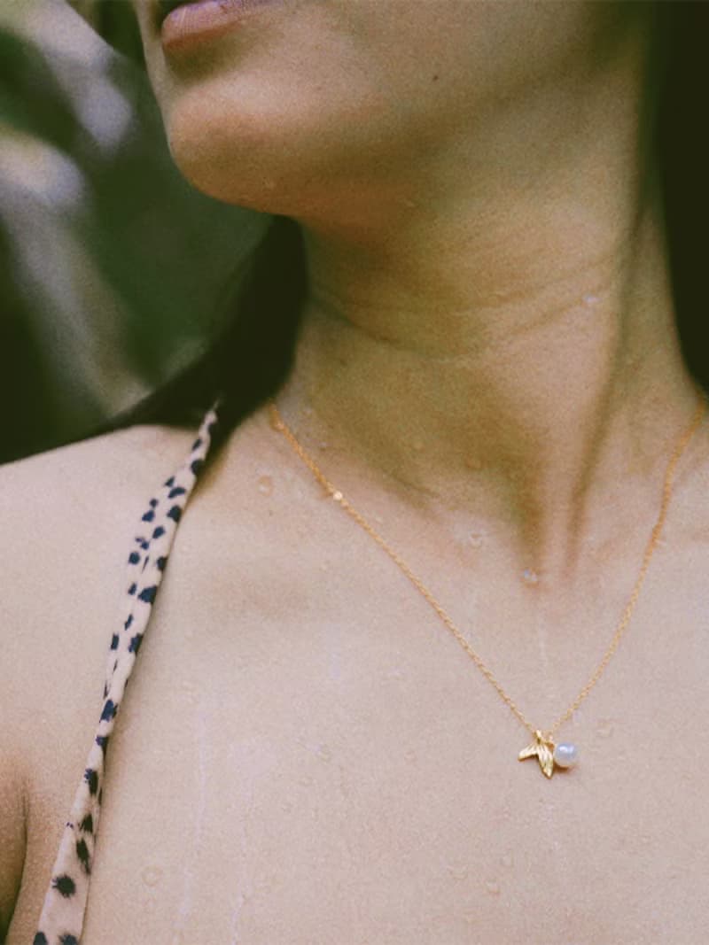 美人魚 海翼珍珠魚尾 純銀項鍊 手工 珍珠 輕珠寶 鎖骨鏈