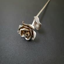 玫瑰花葉/古銀髮簪/情人節禮物