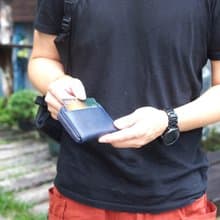 日本手工藍染 經典牛皮卡片零錢包 Made by Baggy Port Japan