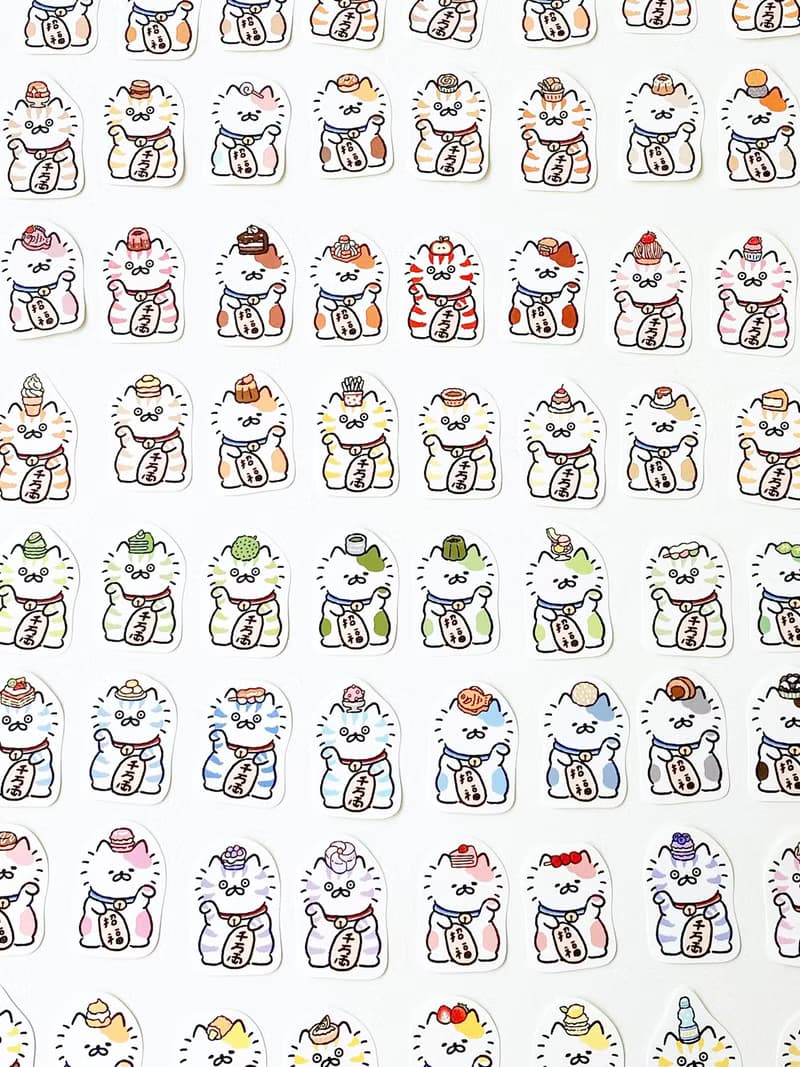 甜點招財貓貼紙包\手帳貼紙\共10款