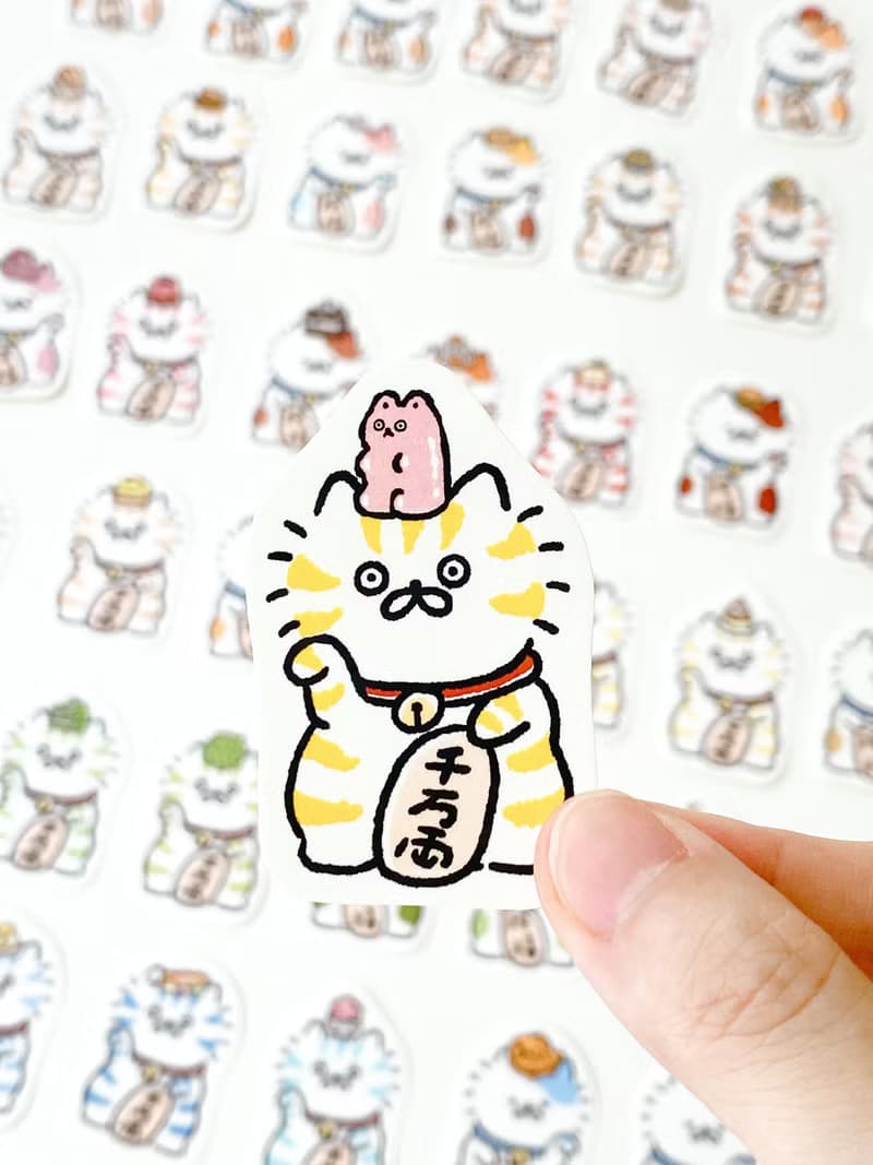 甜點招財貓貼紙包\手帳貼紙\共10款