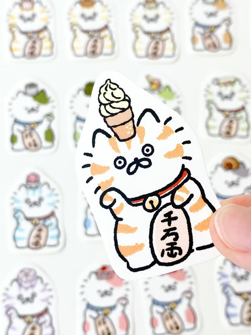 甜點招財貓貼紙包\手帳貼紙\共10款
