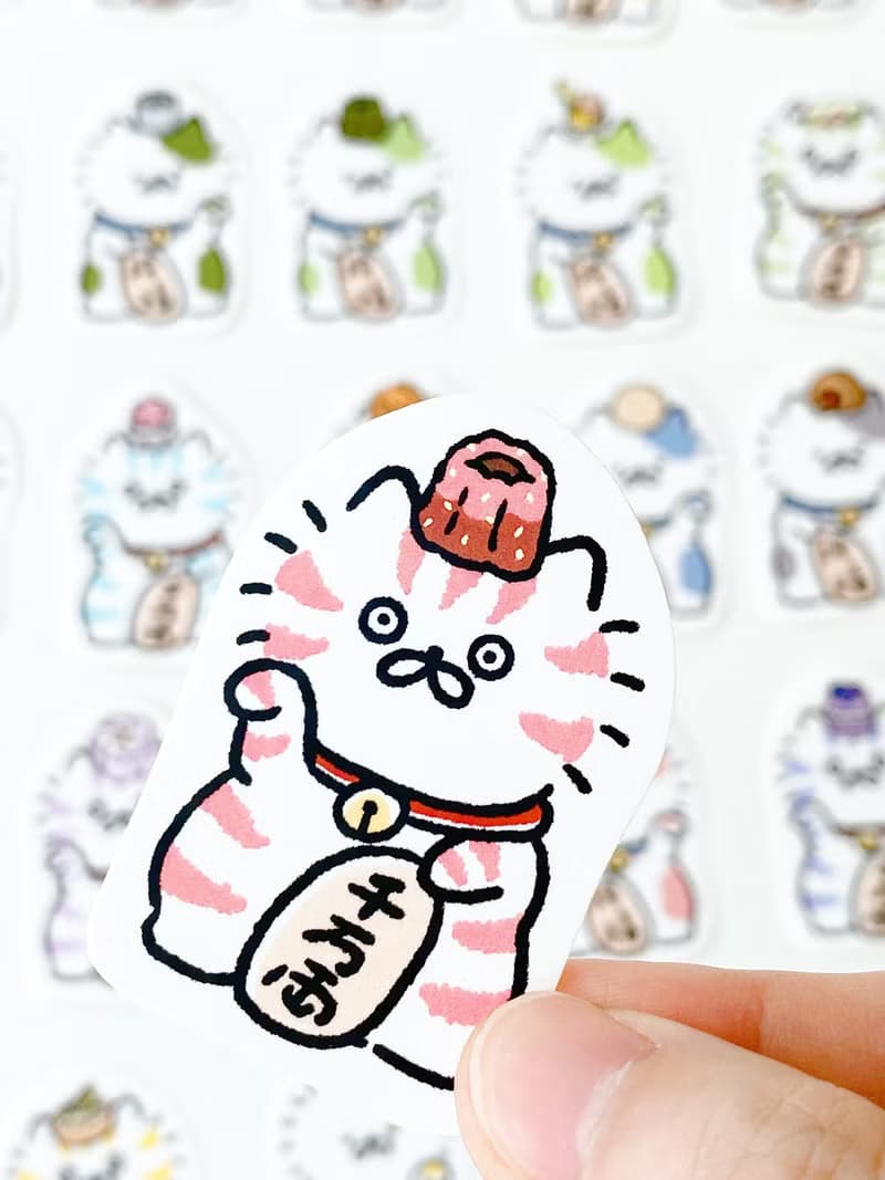 甜點招財貓貼紙包\手帳貼紙\共10款