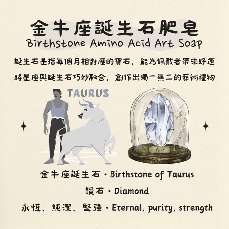 //本月主打//【藝術肥皂-金牛座】誕生石•守護石•水晶