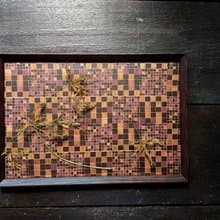 老磁磚記憶  馬賽克  大  茶盤/托盤/咖啡盤--黑紫色系