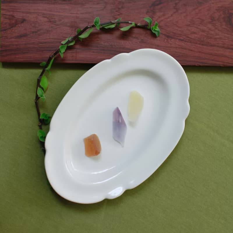 【日常瓷器】橢圓花邊瓷盤/點心盤-平底