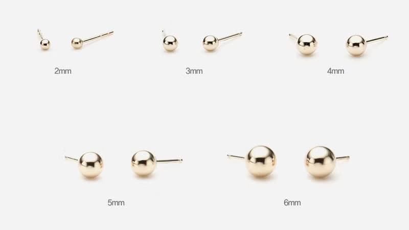 14K (3mm) 金球鎖珠耳環(單個)耳骨 耳窩 不退色